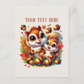 Carte Postale Mignonne Maman bébé écureuil ajouter du texte (Devant)