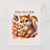 Carte Postale Mignonne Maman bébé écureuil ajouter du texte (Devant)