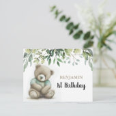 Carte Postale Mignonne N'Importe Quel Âge Aquarelle Teddy Ours F (Debout devant)