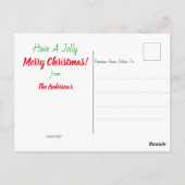 Carte Postale Mignonne Noël simple au Père Noël (Dos)