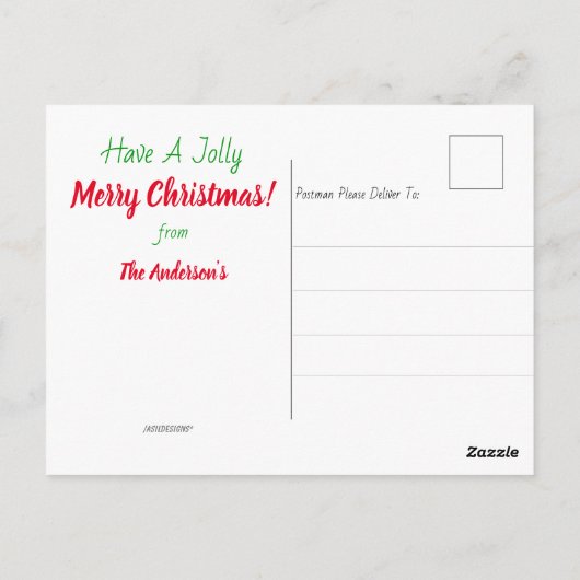 Carte Postale Mignonne Noël simple au Père Noël (Dos)