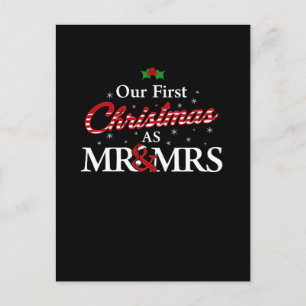 Carte Postale Mignonne Notre Premier Noël En Tant Que Mr. & Mme
