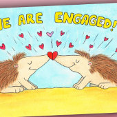 Carte Postale Mignonne "Nous sommes fiancés ! "