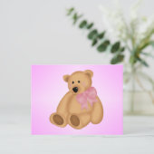 Carte Postale Mignonne Ours Teddy, Pour Bébé Fille (Debout devant)