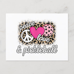 Carte Postale Mignonne Peace Love Pickleball Player Funny Pickle
