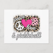 Carte Postale Mignonne Peace Love Pickleball Player Funny Pickle (Devant)