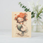 Carte Postale Mignonne Petite Sirène, Croquis (Debout devant)