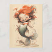 Carte Postale Mignonne Petite Sirène, Croquis (Devant)