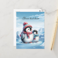 Mignonne pingouin d'hiver saisonnier ajouter du te