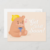 Carte postale mignonne pour un prompt rétablisseme (Devant / Derrière)