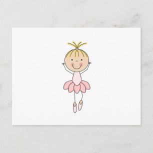 Carte Postale Mignonne, Rose, Danse Ballerina