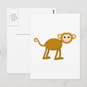 Carte Postale Mignonne singe. (Devant / Derrière)