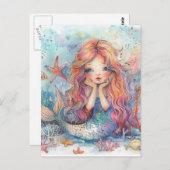 Carte postale Mignonne Sirène (Devant / Derrière)