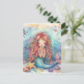 Carte postale Mignonne Sirène (Debout devant)