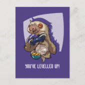 Carte Postale Mignonne Sloth, Vous Avez Été Leveled Up ! Caricat (Devant)