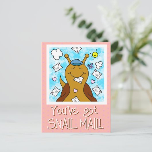 Carte postale mignonne Snail You've got Mail (Debout devant)