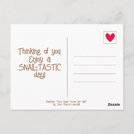 Carte postale mignonne Snail You've got Mail (Dos)