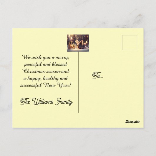 Carte Postale Mignonne souris fête Noël (Dos)