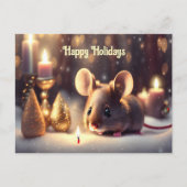 Carte Postale Mignonne souris fête Noël (Devant)