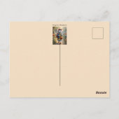 Carte Postale Mignonne souris fille sur le chemin de l'école, co (Dos)