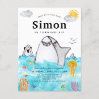 Mignonne Sous La Mer Nager Requin Océan Anniversai