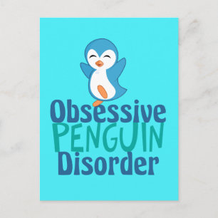 Carte Postale Mignonne trouble obsessionnel du pingouin