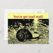 Carte Postale Mignonne, tu as du courrier d'escargot ! (Devant / Derrière)
