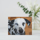 Carte Postale Mignonne un oeil bleu Chien dalmate (Debout devant)