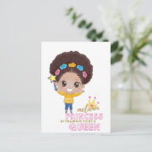 Carte Postale Mignonnes Filles Melanin Princesse Entraînement Po (Debout devant)