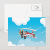 Carte Postale Mignons biplans de dessin animé (Devant / Derrière)