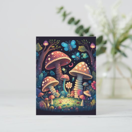 Carte Postale Mignons champignons magiques mignons (Debout devant)
