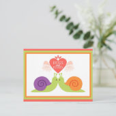 Carte Postale Mignons escargots serres et baisers (Debout devant)