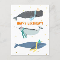 Mignons foulards de baleine Hiver Anniversaire des
