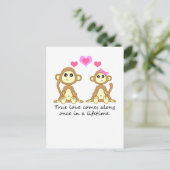 Carte Postale Mignons singes - Véritable Amour Arrive Une fois d (Debout devant)