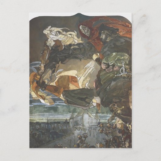 Carte Postale Mikhail Vrubel - Vol de Faust et Mephisto (Devant)