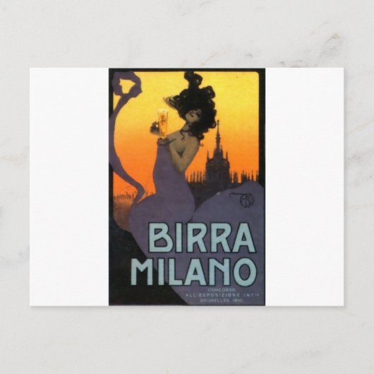 Carte Postale Milan Beer par Raphael Kirchner (Devant)