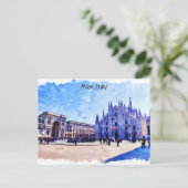 Carte Postale Milan Italie Cathédrale Panorama Vue (Debout devant)