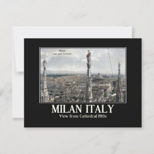 Carte Postale Milan, Italie Cathédrale Vue 1910 Vintages Inspiré