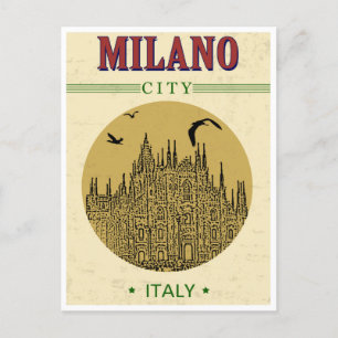 Carte Postale Milan Italie Duomo di Milano Travel Art Vintage