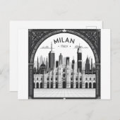 Carte Postale Milan Italie Toit Terrasse (Devant / Derrière)