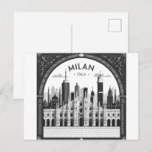 Carte Postale Milan Italie Toits (Devant / Derrière)