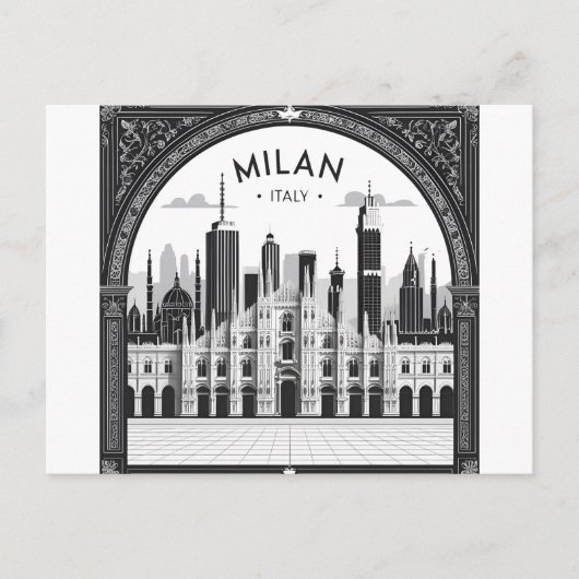 Carte Postale Milan Italie Toits (Devant)