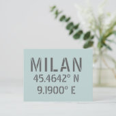 Carte Postale Milan Latitude Longitude (Debout devant)