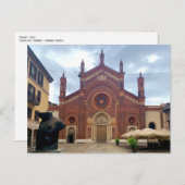 Carte Postale Milano, Italie - vieille église, briques rouges (Devant / Derrière)