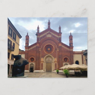 Carte Postale Milano, Italie - vieille église, briques rouges