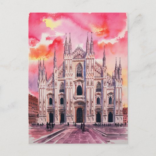 Carte Postale Milano, Milan Cathédrale Peinture (Devant)