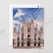 Carte Postale Milano, Milan Cathédrale Peinture (Devant / Derrière)