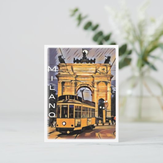 Carte Postale Milano - Tram e Arco della Pace - (Debout devant)