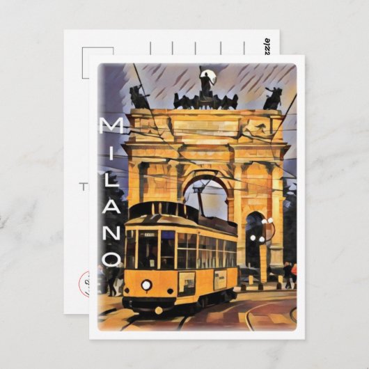 Carte Postale Milano - Tram e Arco della Pace - (Devant / Derrière)