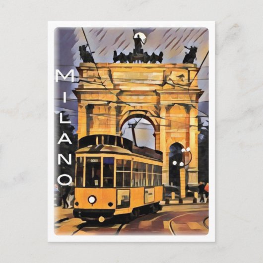 Carte Postale Milano - Tram e Arco della Pace - (Devant)
